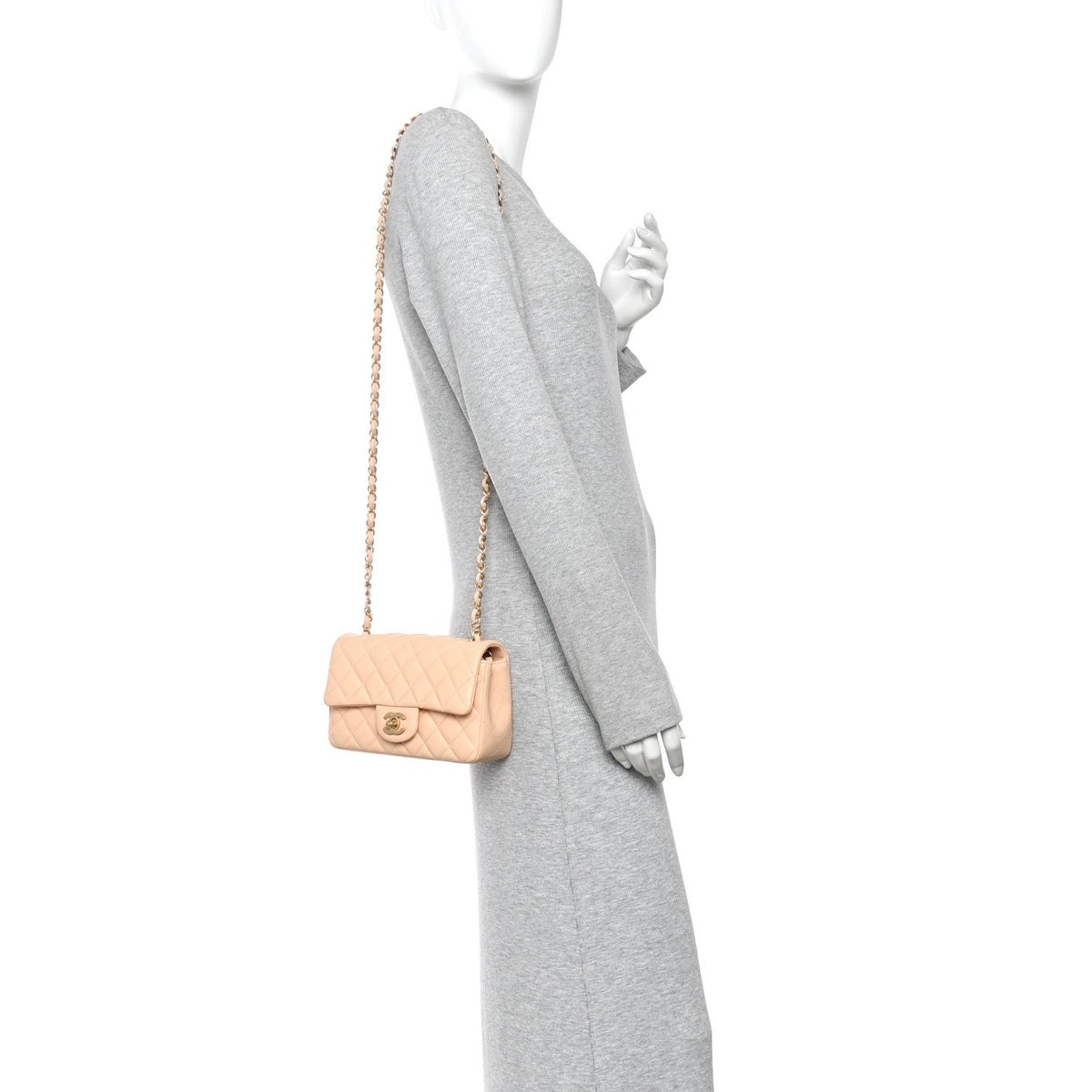 Mini Quilted Lambskin Flap Shoulder Bag - Tan