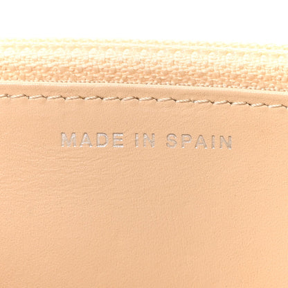 Quilted Caviar Wallet Bag - Beige