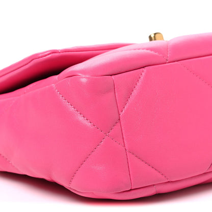 Medium Quilted Lambskin Flap Shoulder Bag - Pink