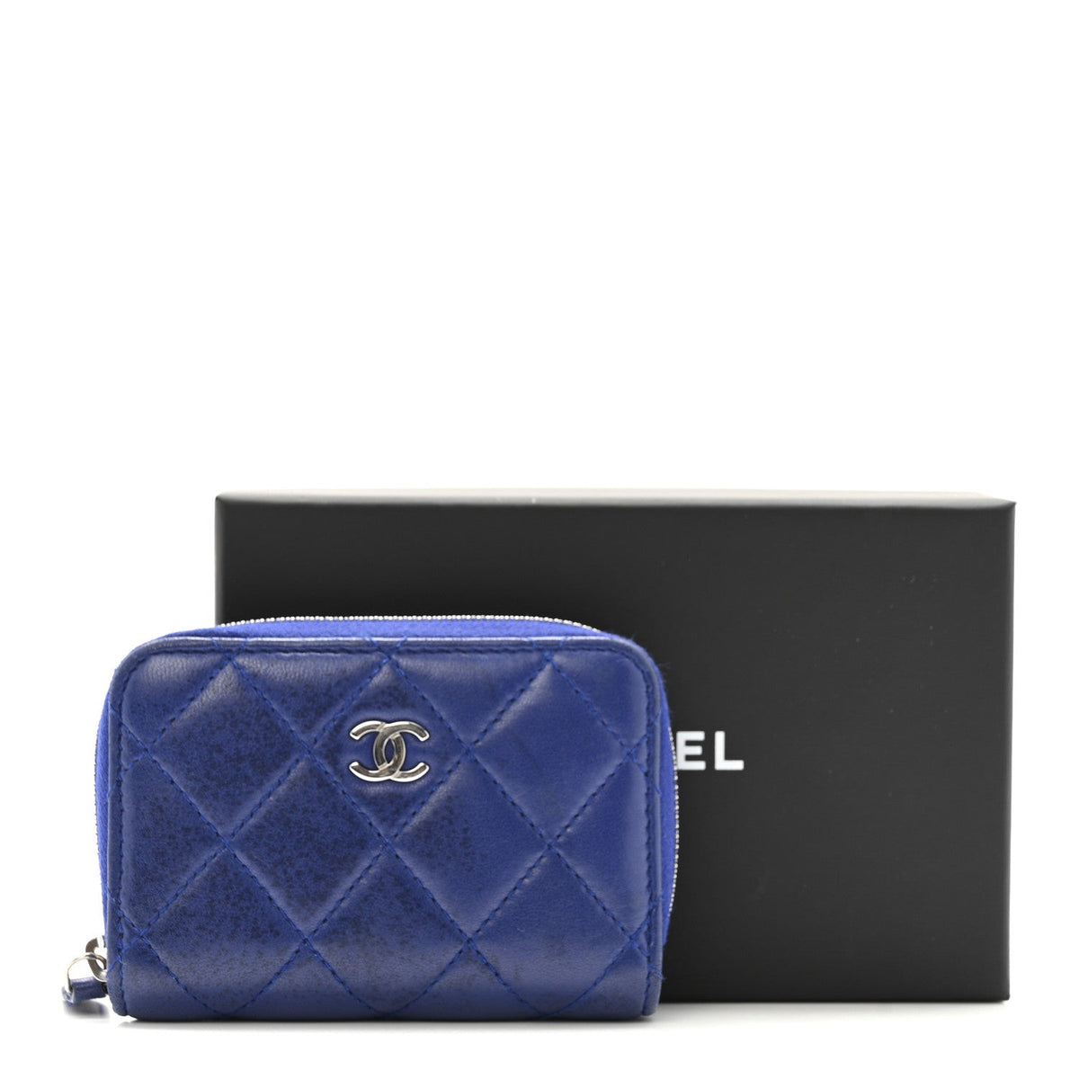 Quilted Lambskin Wallet Bag - Blue