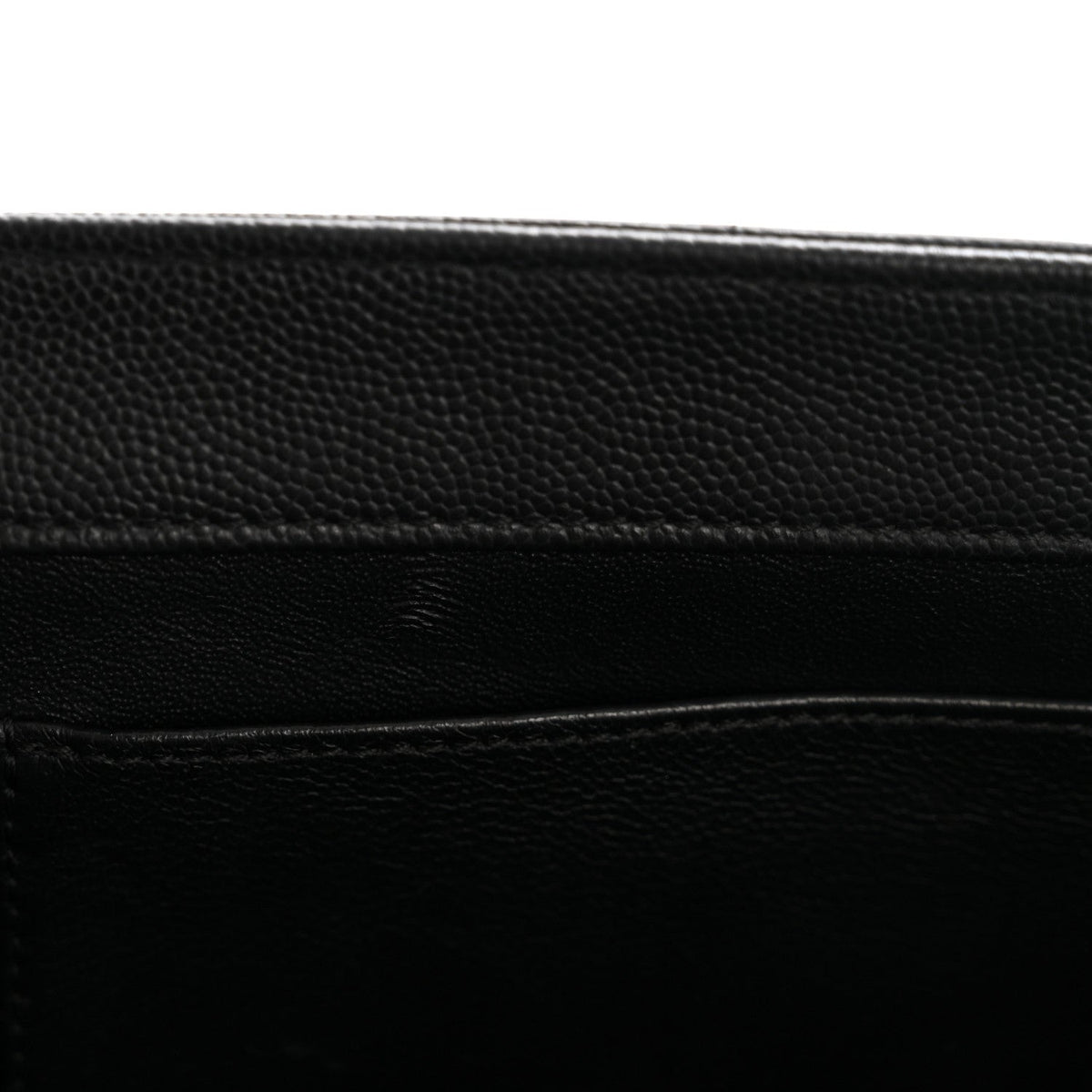 Large Quilted Caviar Flap Shoulder Bag - Black