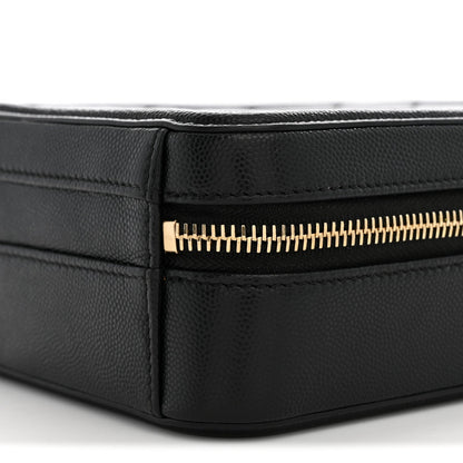 Quilted Caviar Handbag - Black