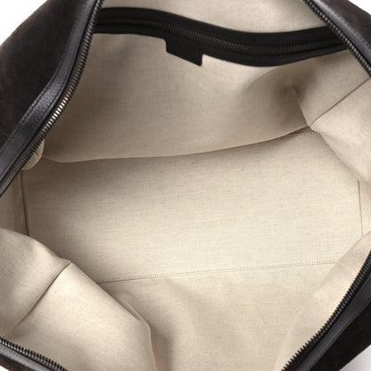 Medium Calfskin Suede Handbag - Brown