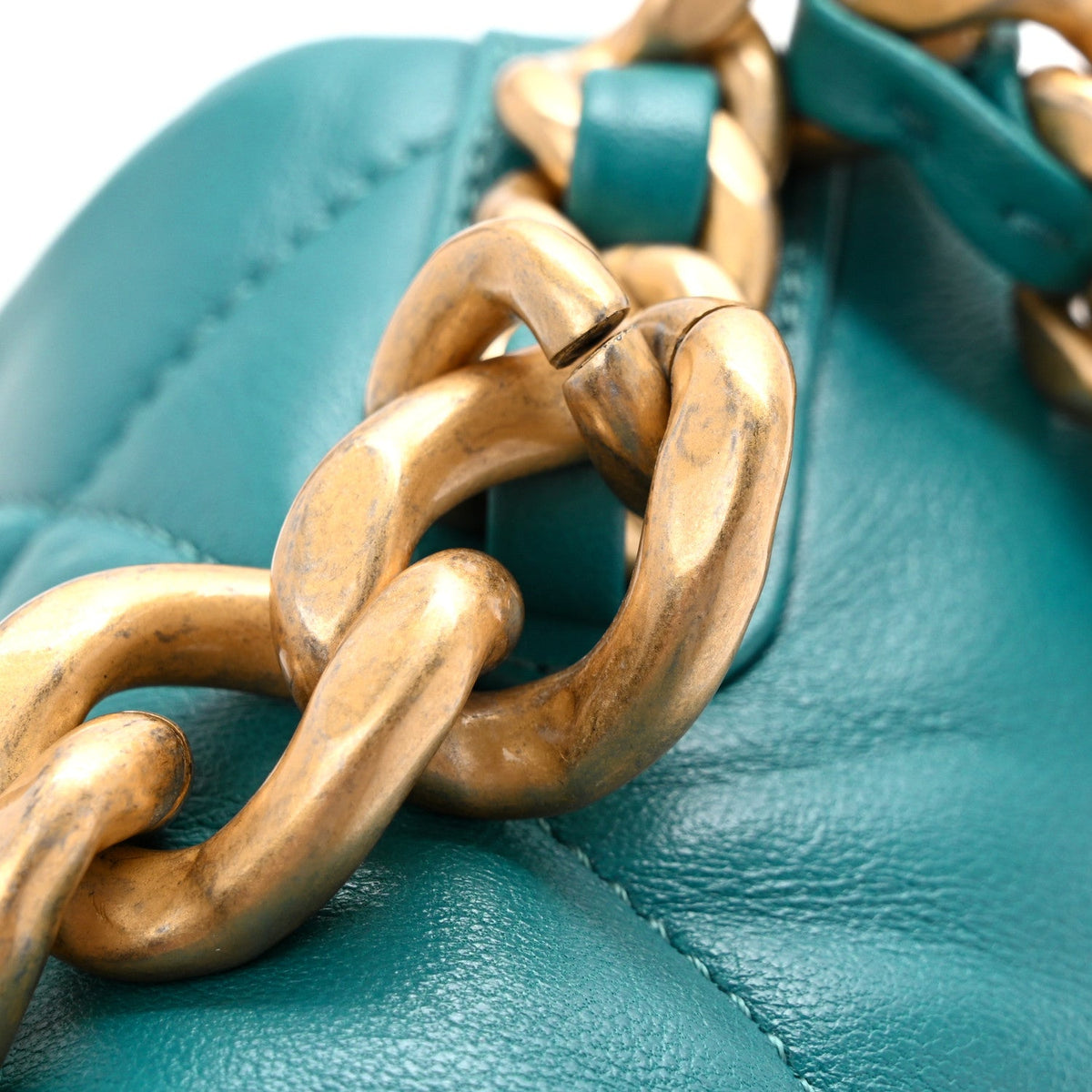 Large Quilted Lambskin Flap Shoulder Bag - Green