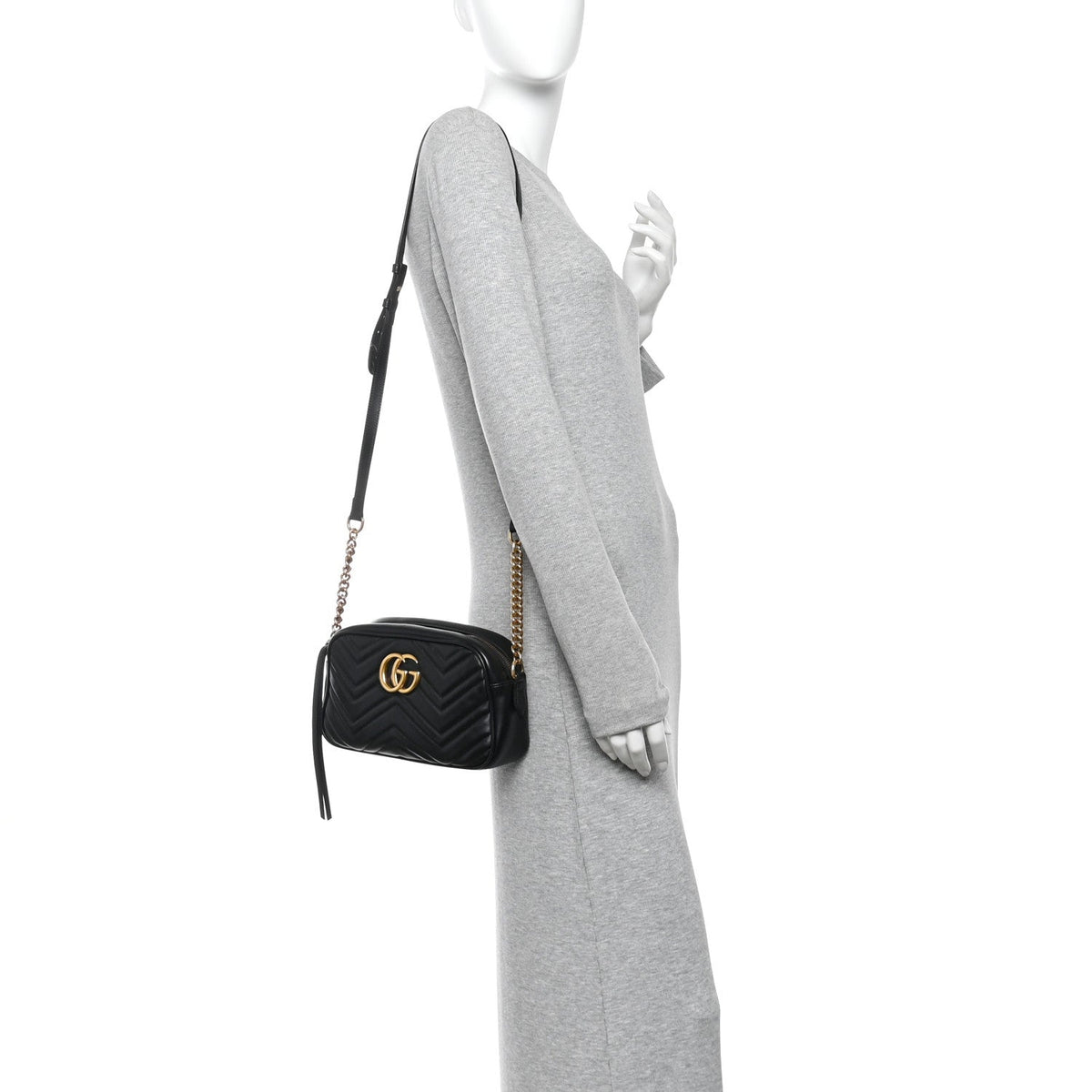 Small Calfskin Shoulder Bag - Black
