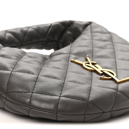 Quilted Lambskin Handbag - Grey