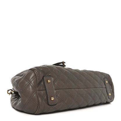 Quilted Calfskin Handbag - Brown