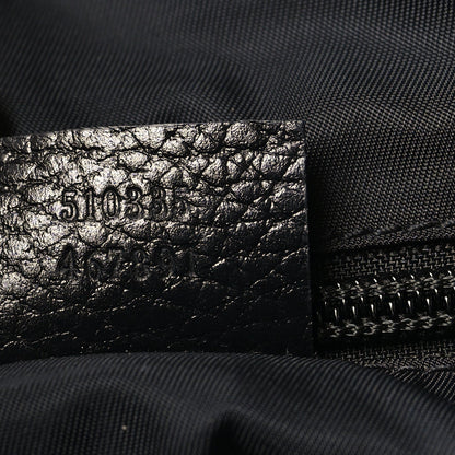 Nylon Flap Shoulder Bag - Black