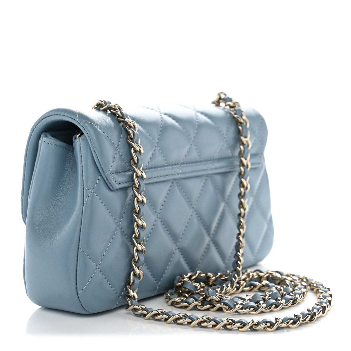 Quilted Lambskin Clutch Bag - Tan