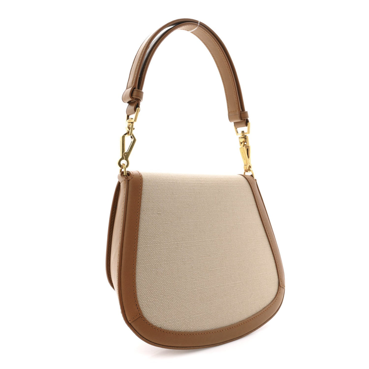 Mini Calfskin Canvas Handbag - Natural