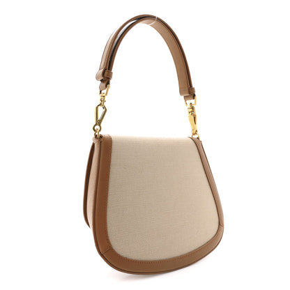 Mini Calfskin Canvas Handbag - Natural