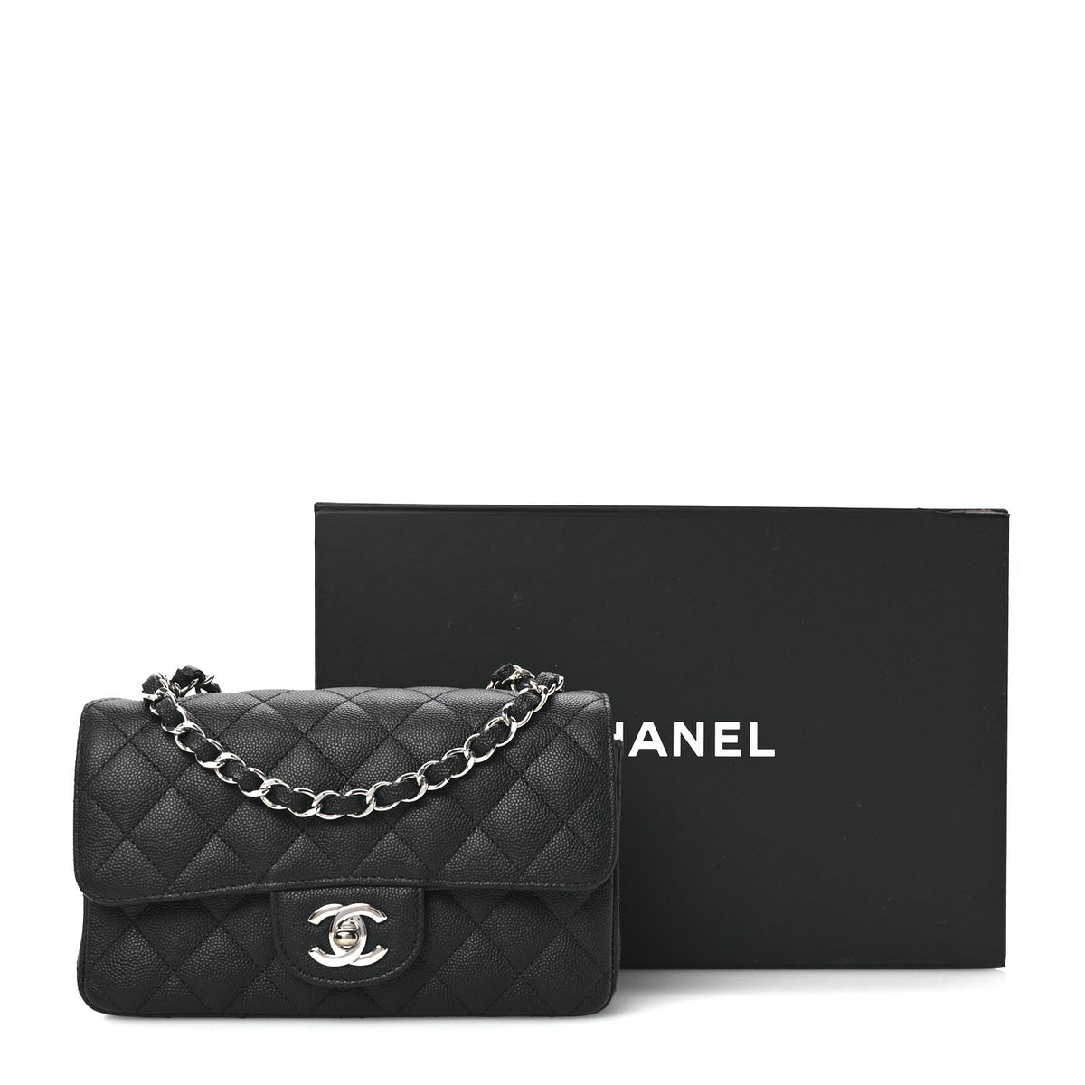 Mini Quilted Caviar Flap Shoulder Bag - Tan