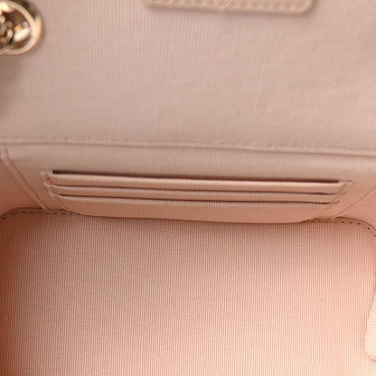 Small Quilted Caviar Handbag - Beige