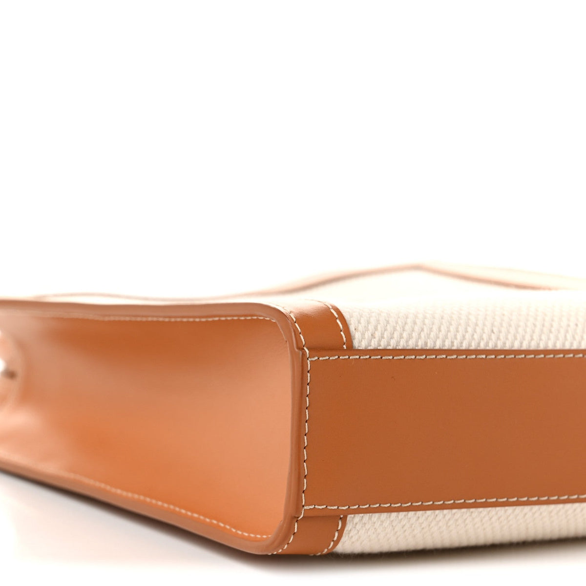 Mini Calfskin Canvas Handbag - Natural