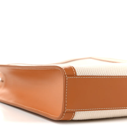 Mini Calfskin Canvas Handbag - Natural