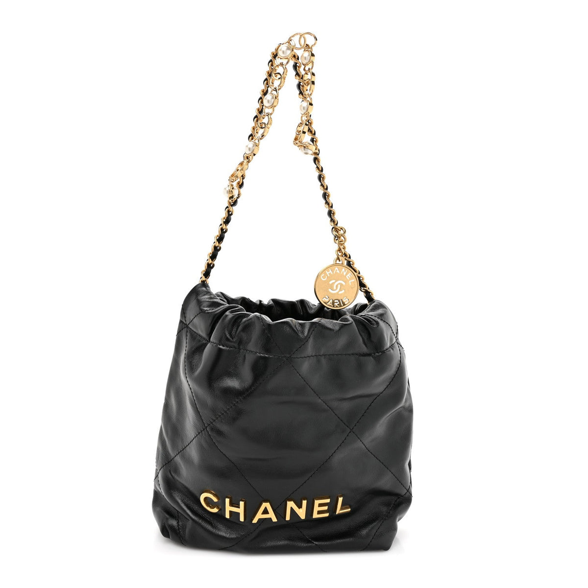 Mini Quilted Calfskin Handbag - Black