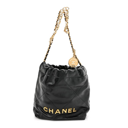 Mini Quilted Calfskin Handbag - Black