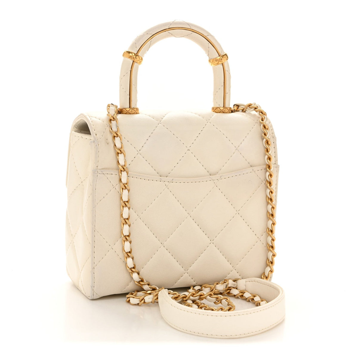 Lambskin Flap Shoulder Bag - White