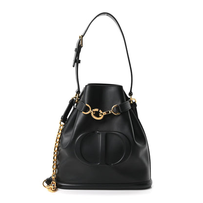 Medium Calfskin Bucket Bag - Black