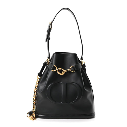 Medium Calfskin Bucket Bag - Black
