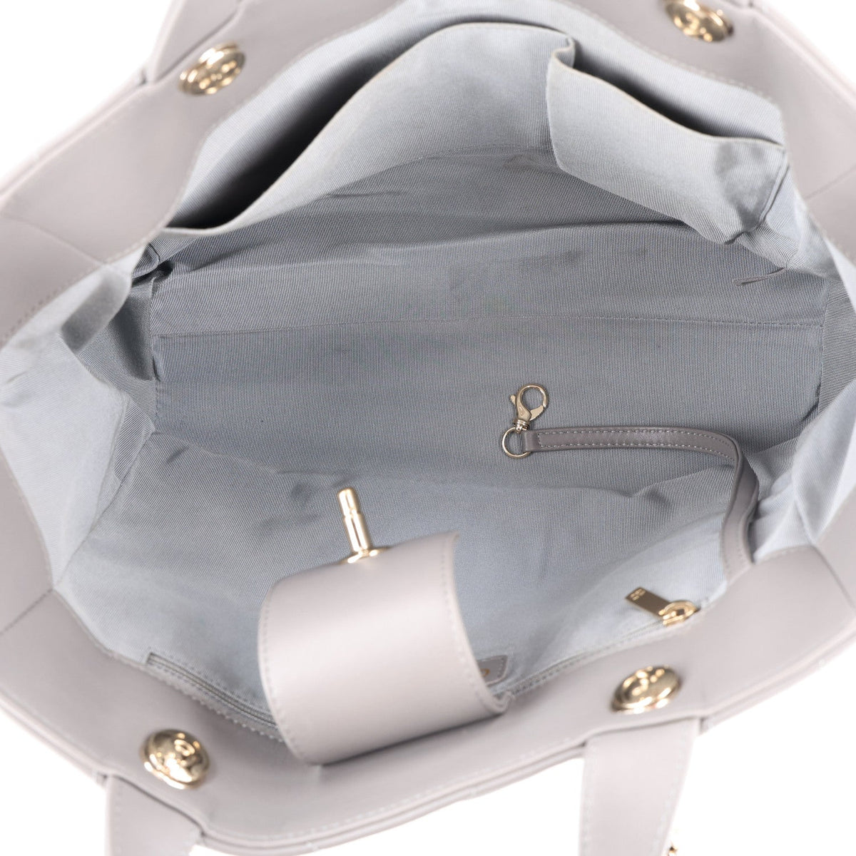 Large Quilted Calfskin Tote Bag - Grey