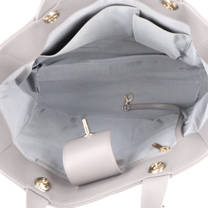 Large Quilted Calfskin Tote Bag - Grey