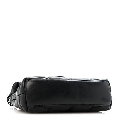 Quilted Lambskin Satchel Bag - Black