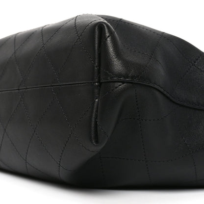 Small Quilted Calfskin Hobo Bag - Black