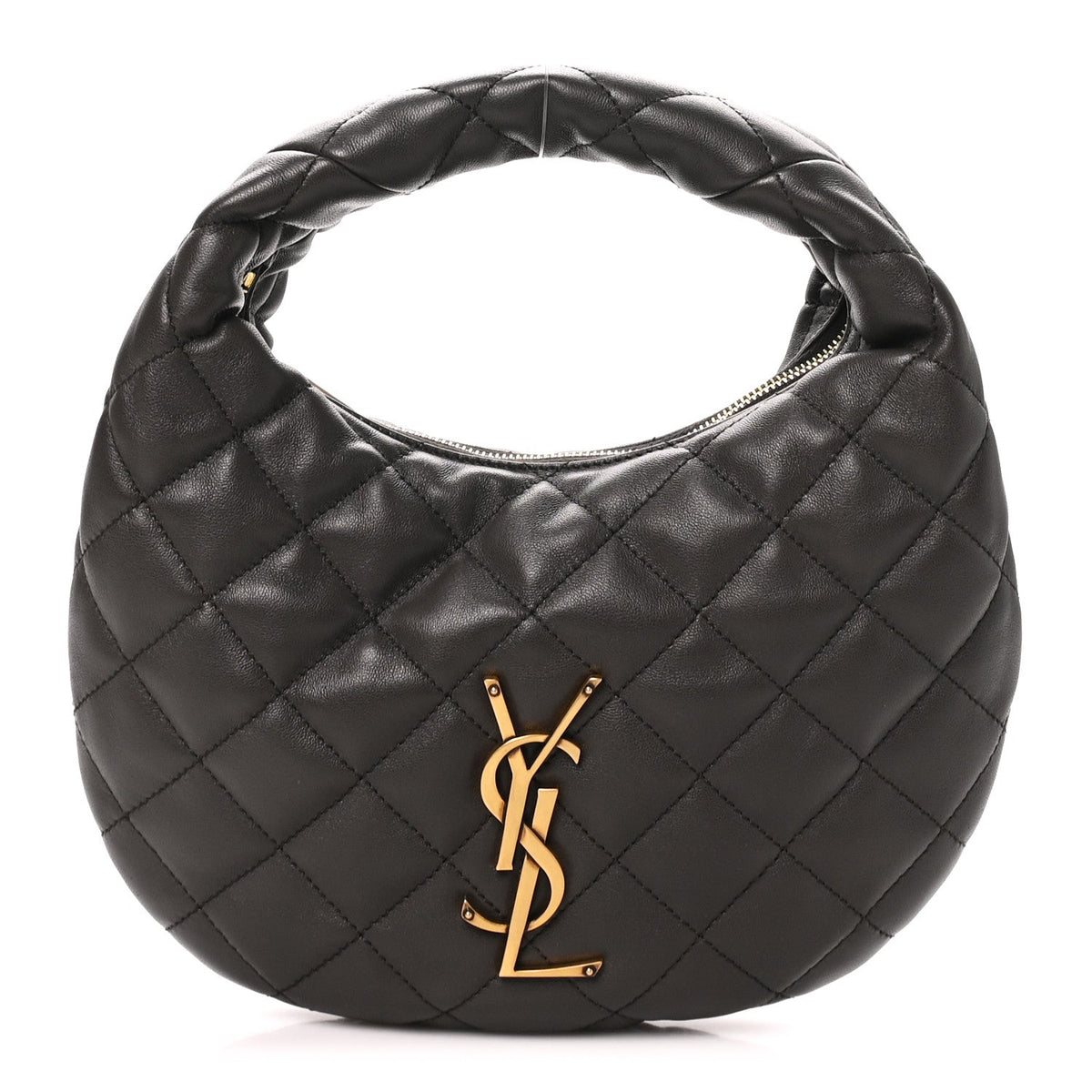 Quilted Lambskin Handbag - Grey