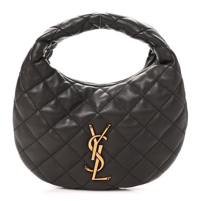 Quilted Lambskin Handbag - Grey