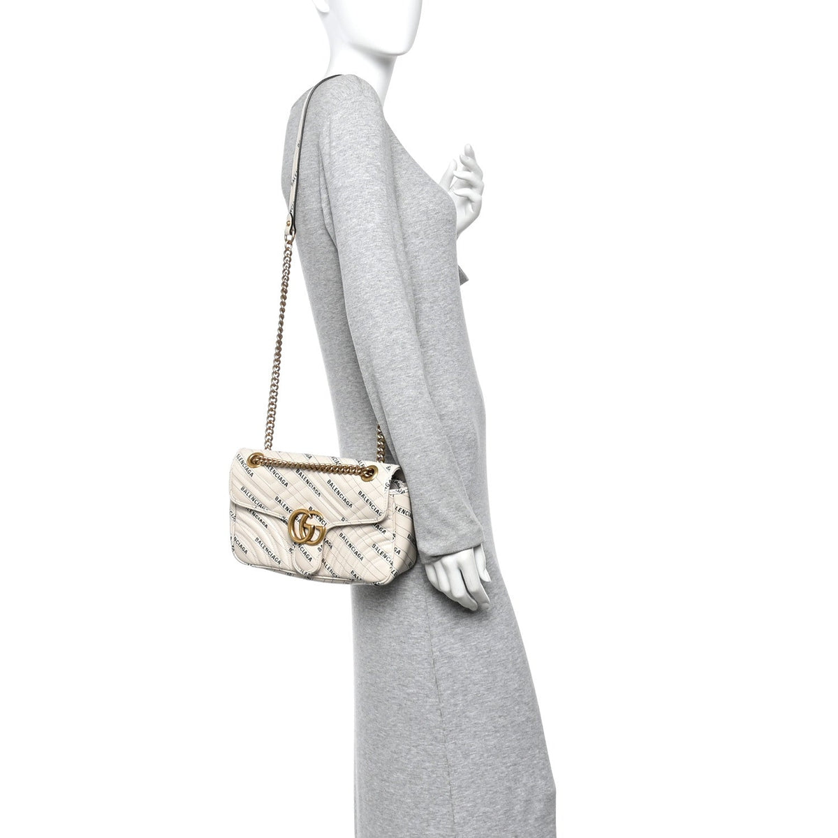 Small Calfskin Shoulder Bag - White