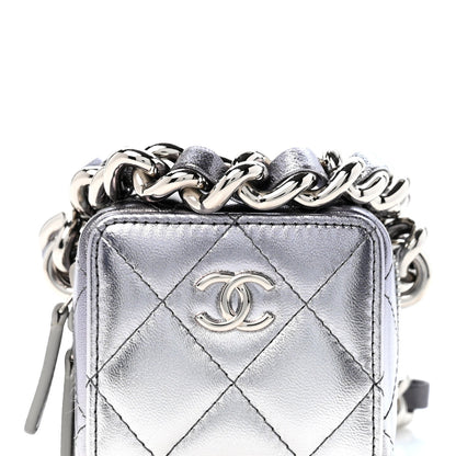 Quilted Lambskin Clutch Bag - Black