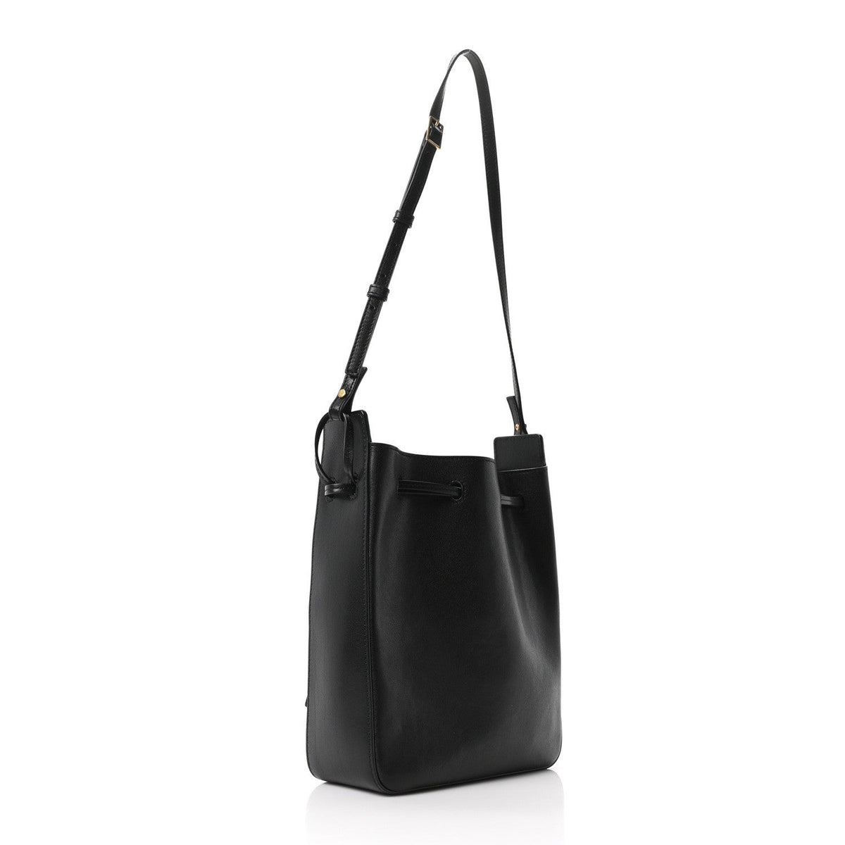 Small Calfskin Bucket Bag - Black