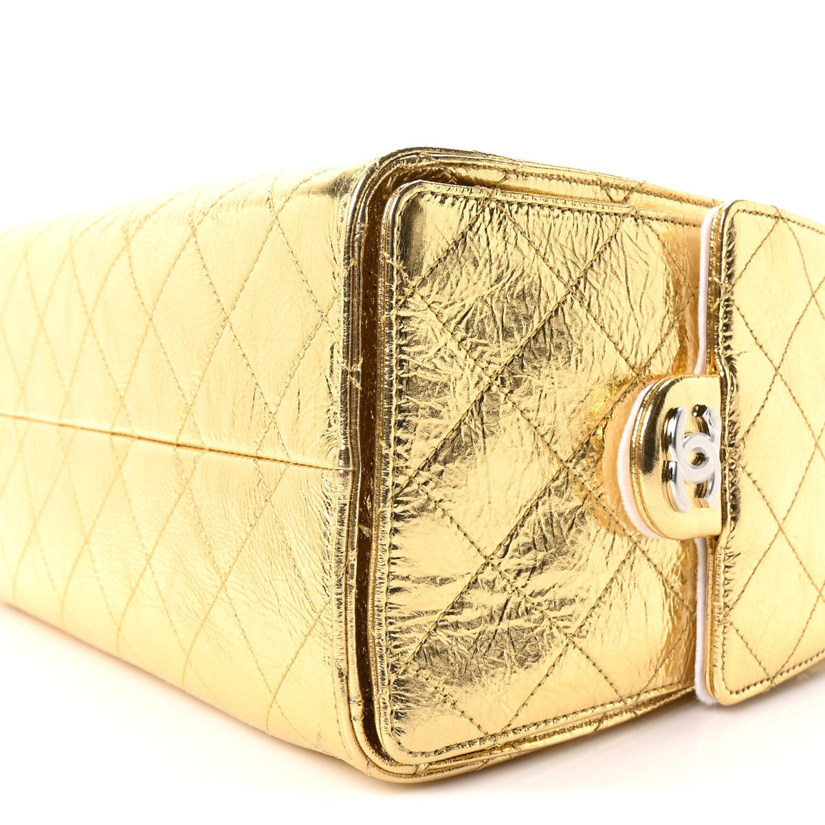Small Quilted Calfskin Handbag - Gold
