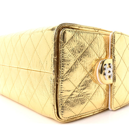 Small Quilted Calfskin Handbag - Gold