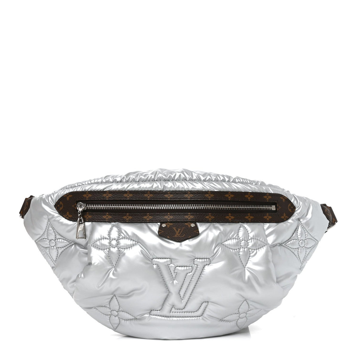 Econyl Monogram Pillow Bumbag Silver Handbag
