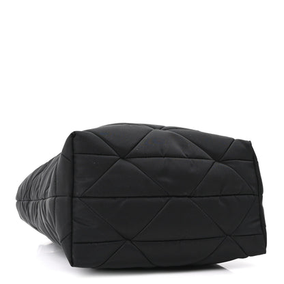 Quilted Nylon Tote Bag - Black