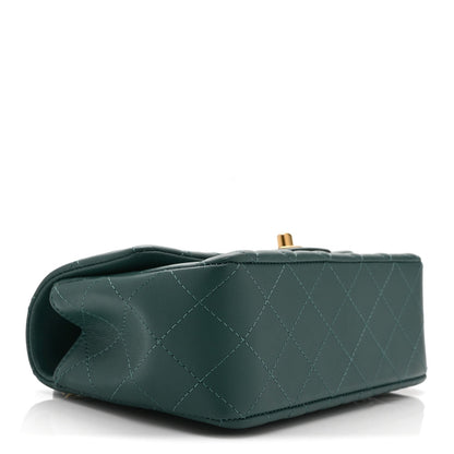 Mini Quilted Lambskin Flap Shoulder Bag - Tan