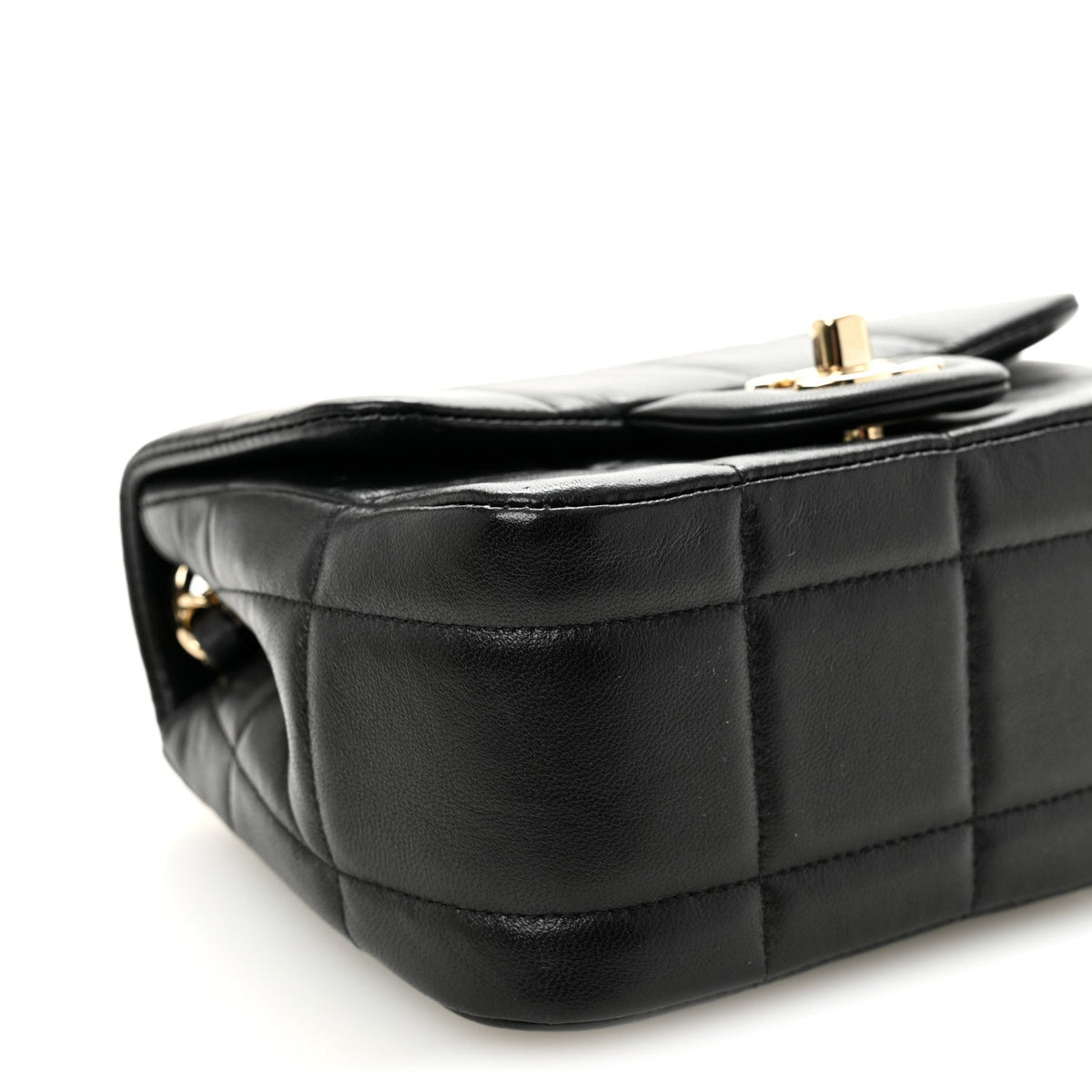 Mini Quilted Lambskin Flap Shoulder Bag - Black
