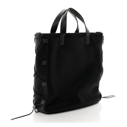 Calfskin Nylon Tote Bag - Black