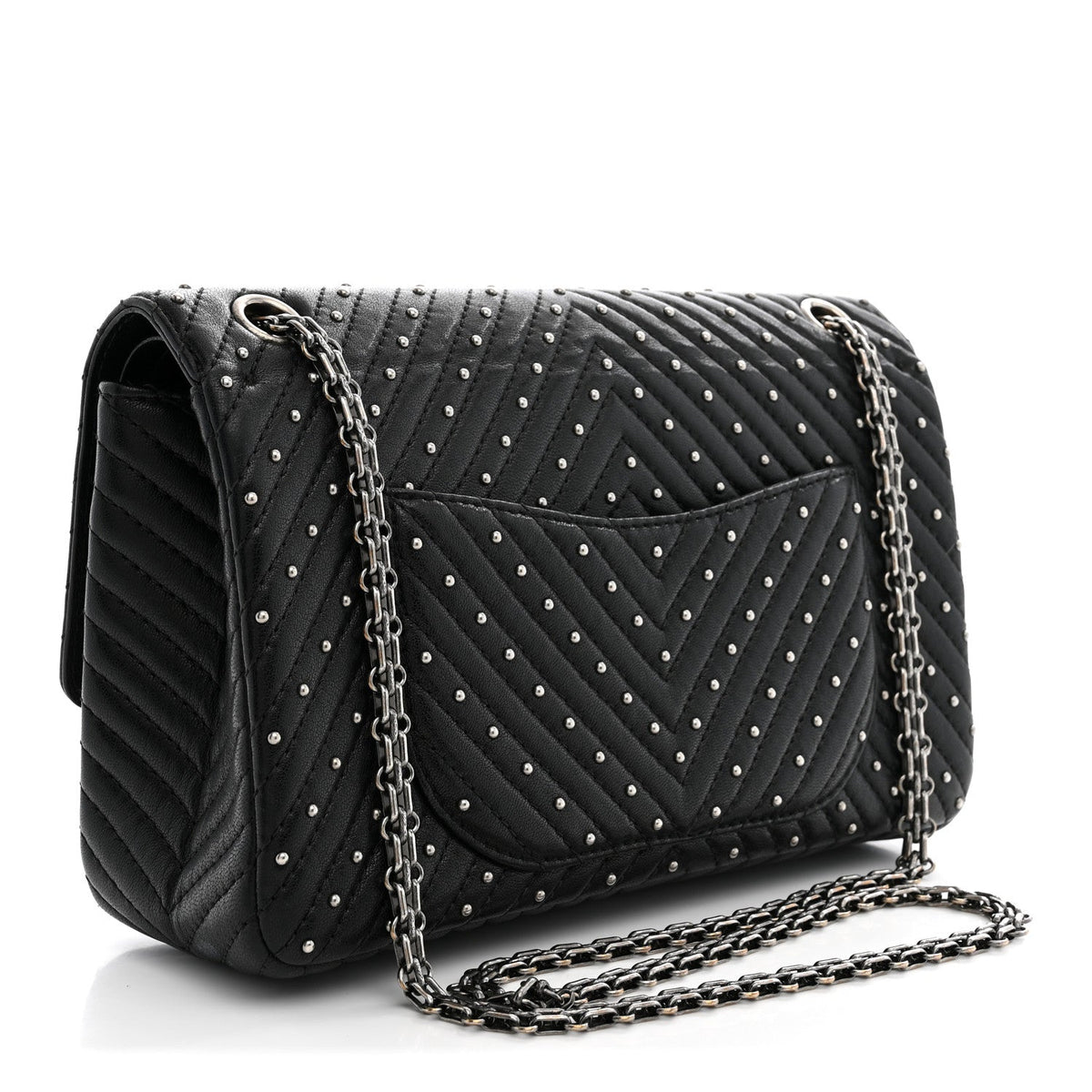 Quilted Sheepskin Flap Shoulder Bag - Black