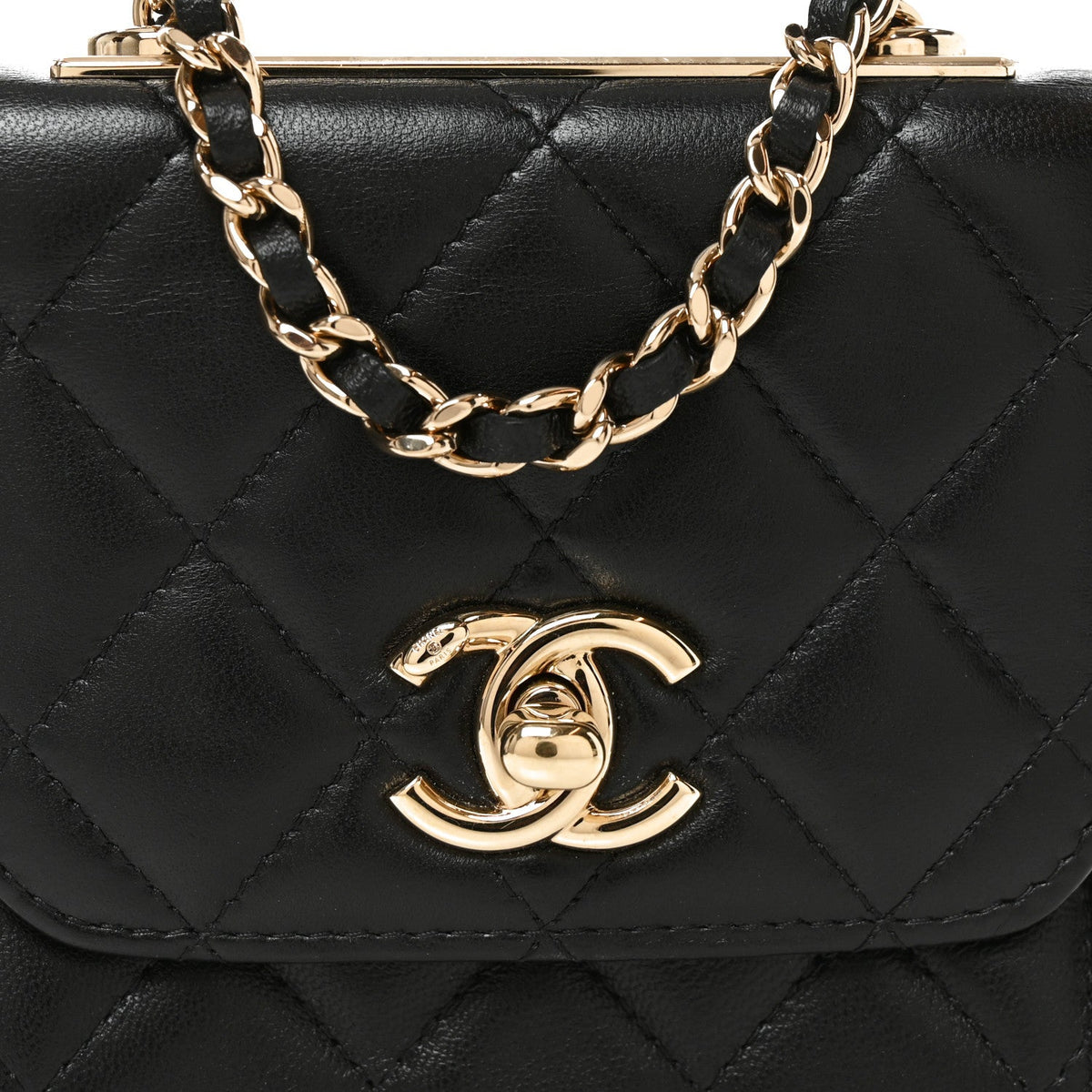 Mini Quilted Lambskin Wallet Bag - Black