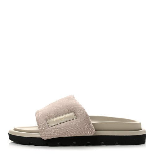 Monogram Denim LV Pool Pillow Comfort Mules Grey