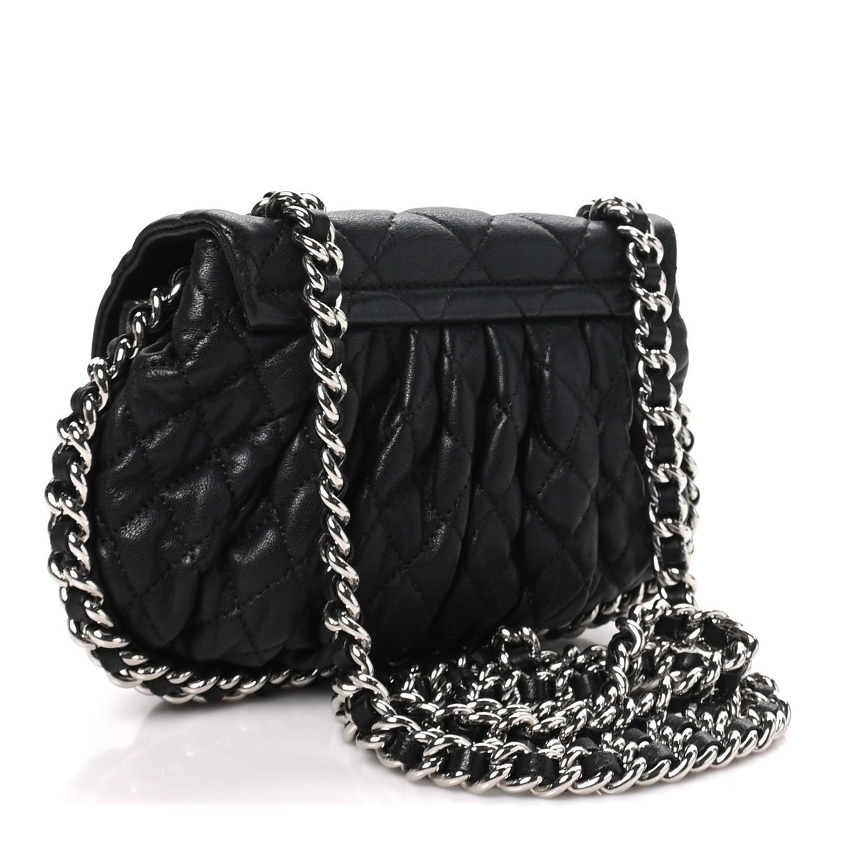 Mini Quilted Lambskin Handbag - Black