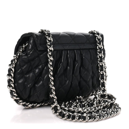 Mini Quilted Lambskin Handbag - Black