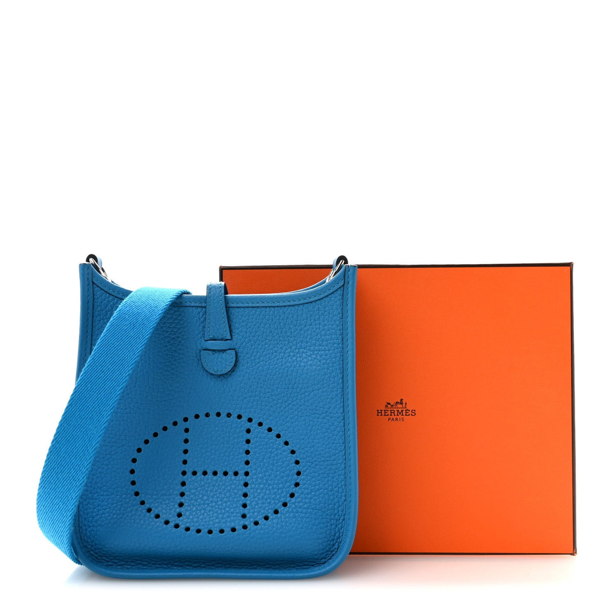 Taurillon Clemence Evelyne Tpm Bleu Zanz Handbag