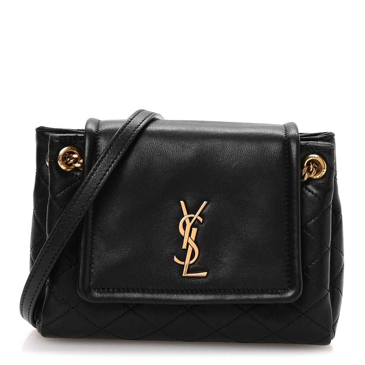 Mini Quilted Lambskin Handbag - Black