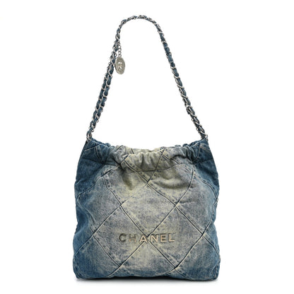 Small Quilted Handbag - Blue