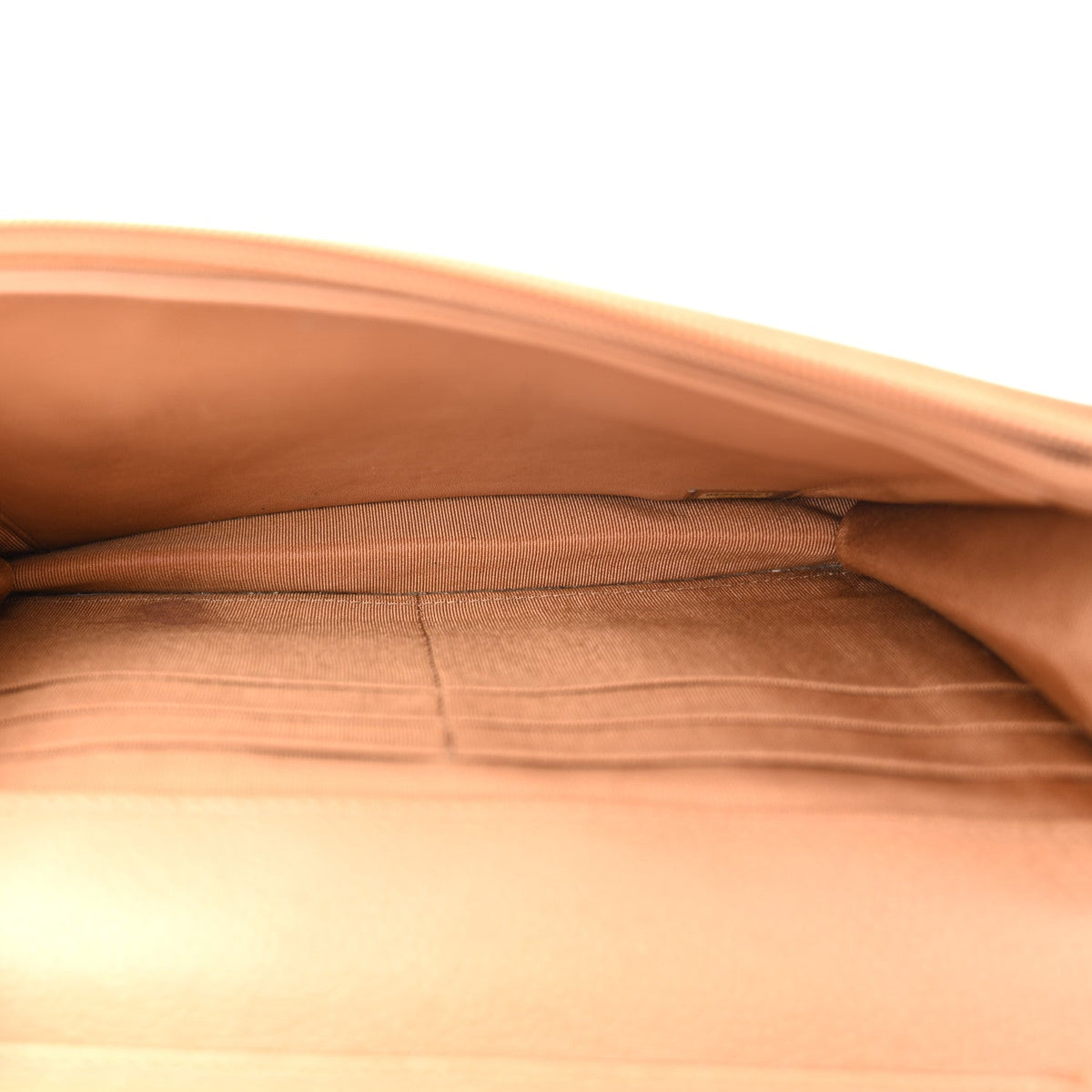 Quilted Caviar Wallet Bag - Beige