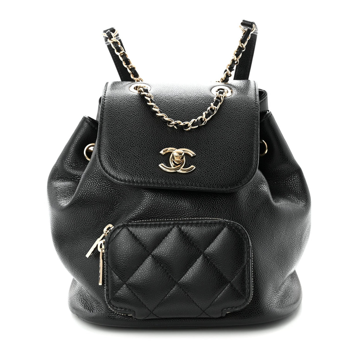 Mini Quilted Caviar Backpack - Black